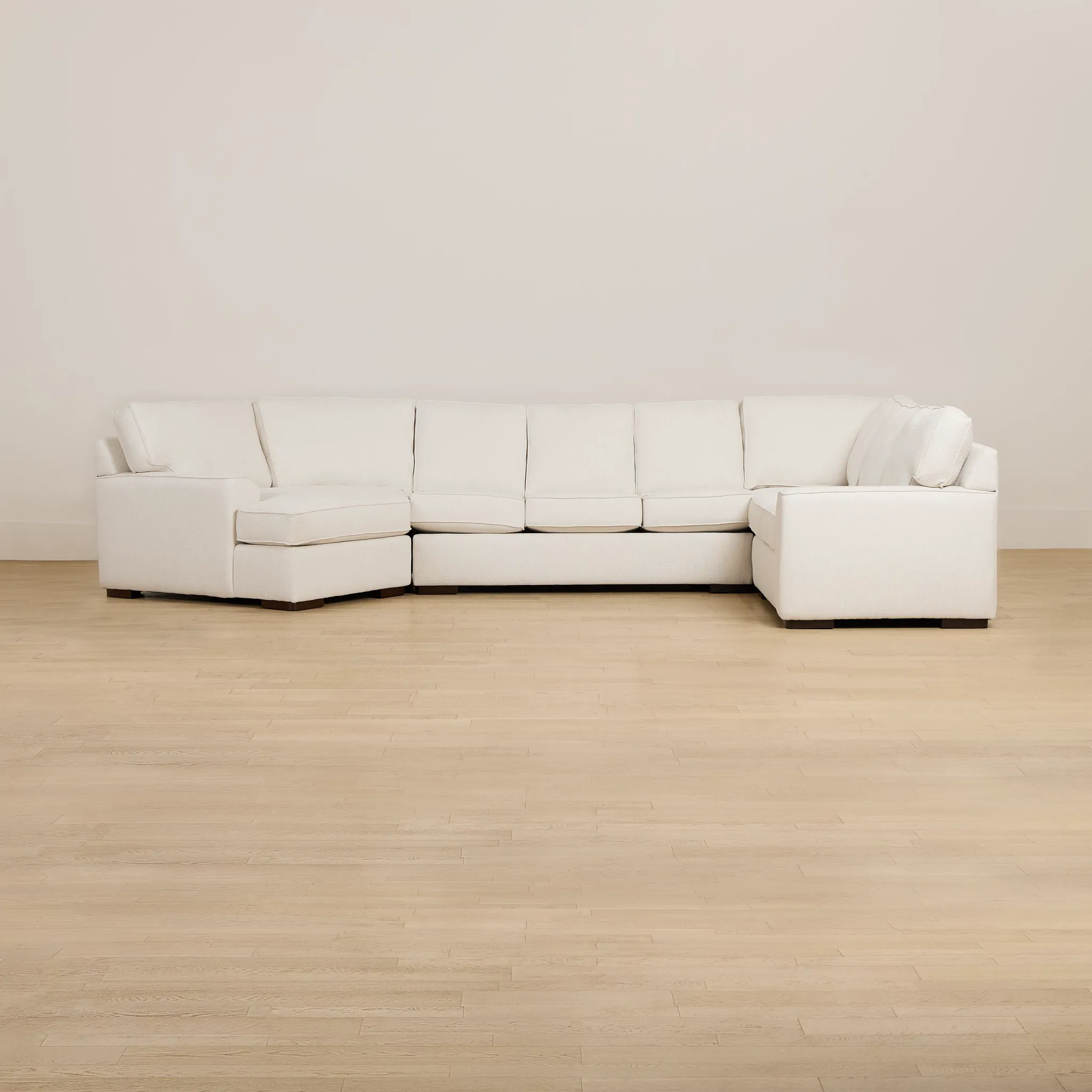 Sinclair Light Beige Fabric Left Cuddler Memory Foam Sleeper Sectional