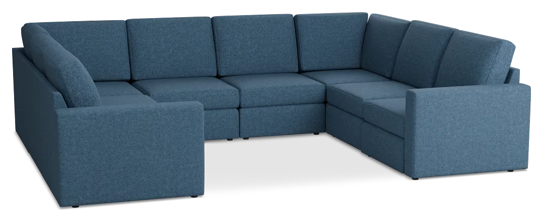 Citymod Blue Fabric 8-piece Modular Sectional