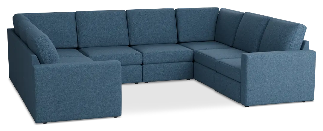 Citymod Blue Fabric 8-piece Modular Sectional Citymod Blue Fabric 8-piece Modular Sectional