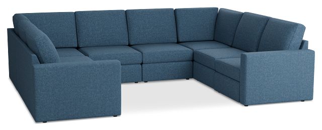 Citymod Blue Fabric 8-piece Modular Sectional
