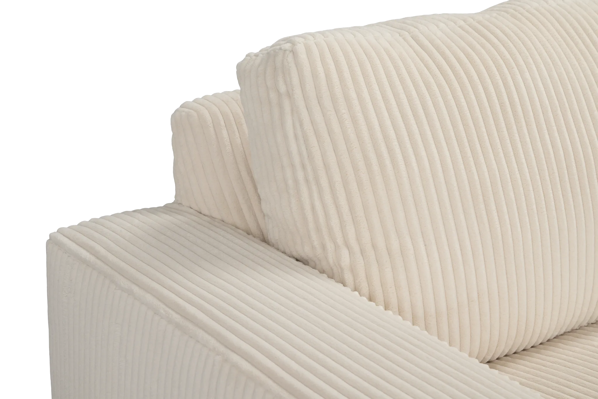 Charlie Ivory Fabric Small Right Chaise Sectional