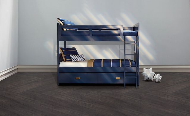 Ryder Dark Blue Trundle Bunk Bed
