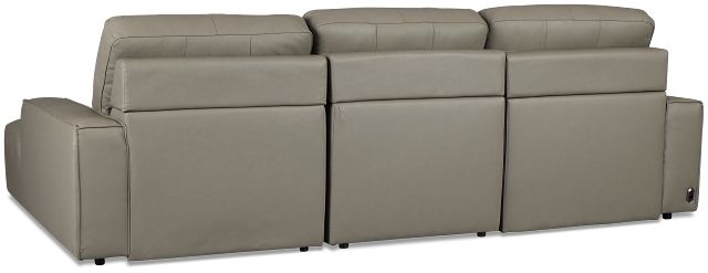 Rudy Gray Lthr/vinyl Right Power Extension Chaise Sectional
