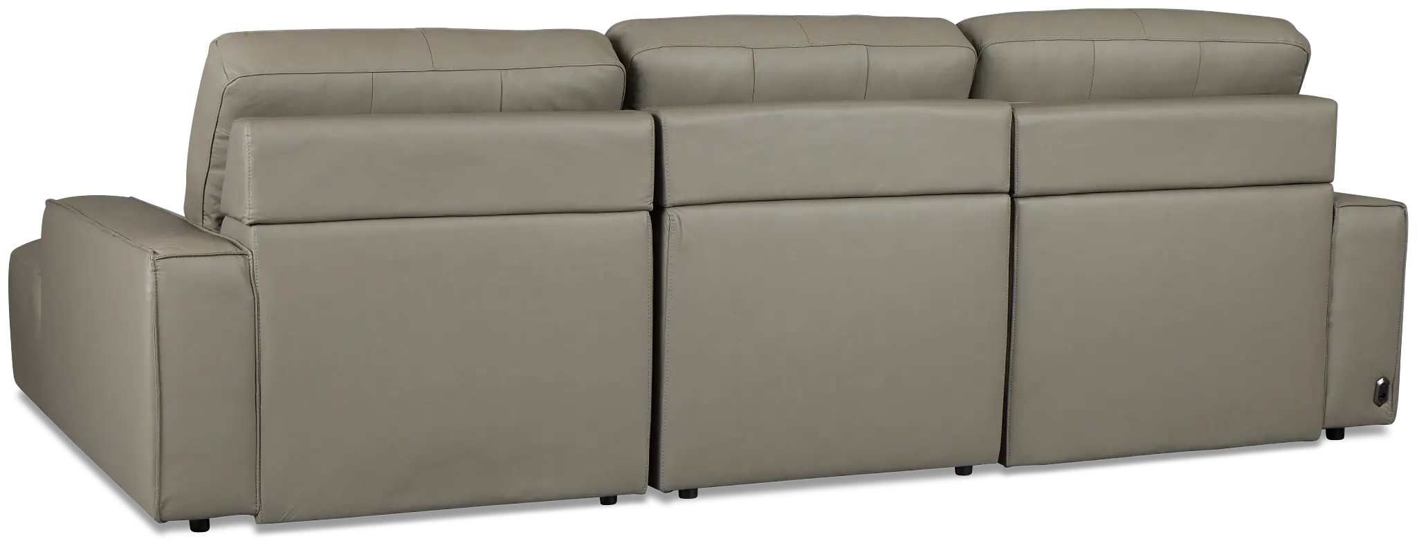 Rudy Gray Lthr/vinyl Right Power Extension Chaise Sectional Rudy Gray Lthr/vinyl Right Power Extension Chaise Sectional