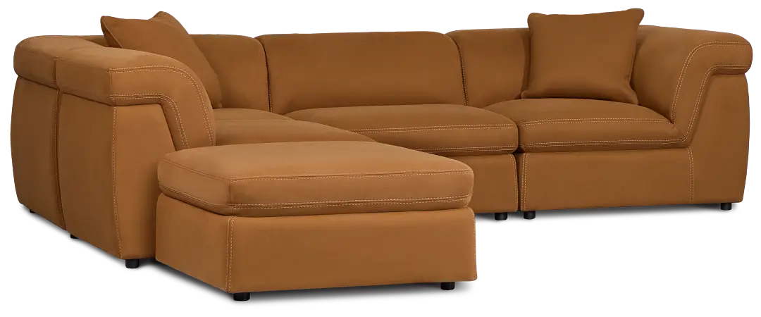 Aria Medium Brown Micro 5pc Bumper Sectional Aria Medium Brown Micro 5pc Bumper Sectional