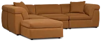 Aria Medium Brown Micro 5pc Bumper Sectional