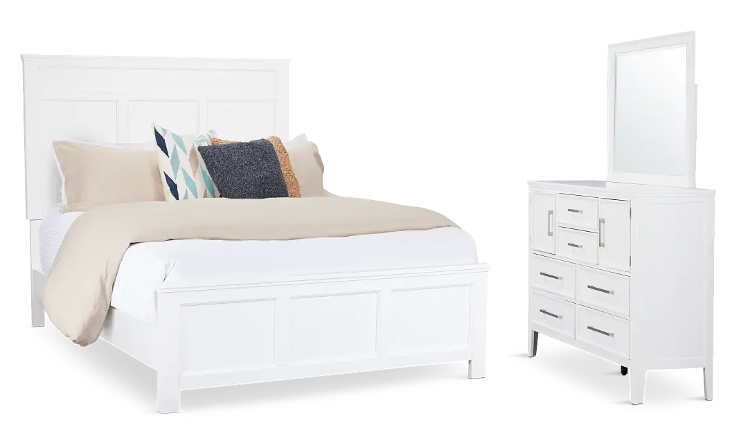 Seabrook White Large Panel Bedroom Seabrook White Large Panel Bedroom