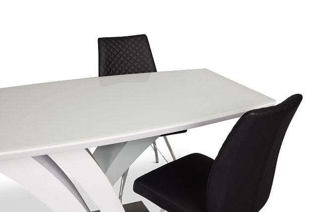 Lima Black Table & 4 Upholstered Chairs