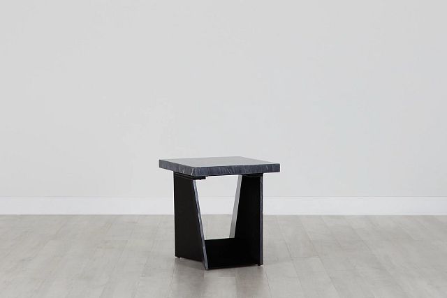 Auburn Dark Gray Marble Square End Table