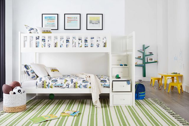 Bailey White Trundle Bunk Bed