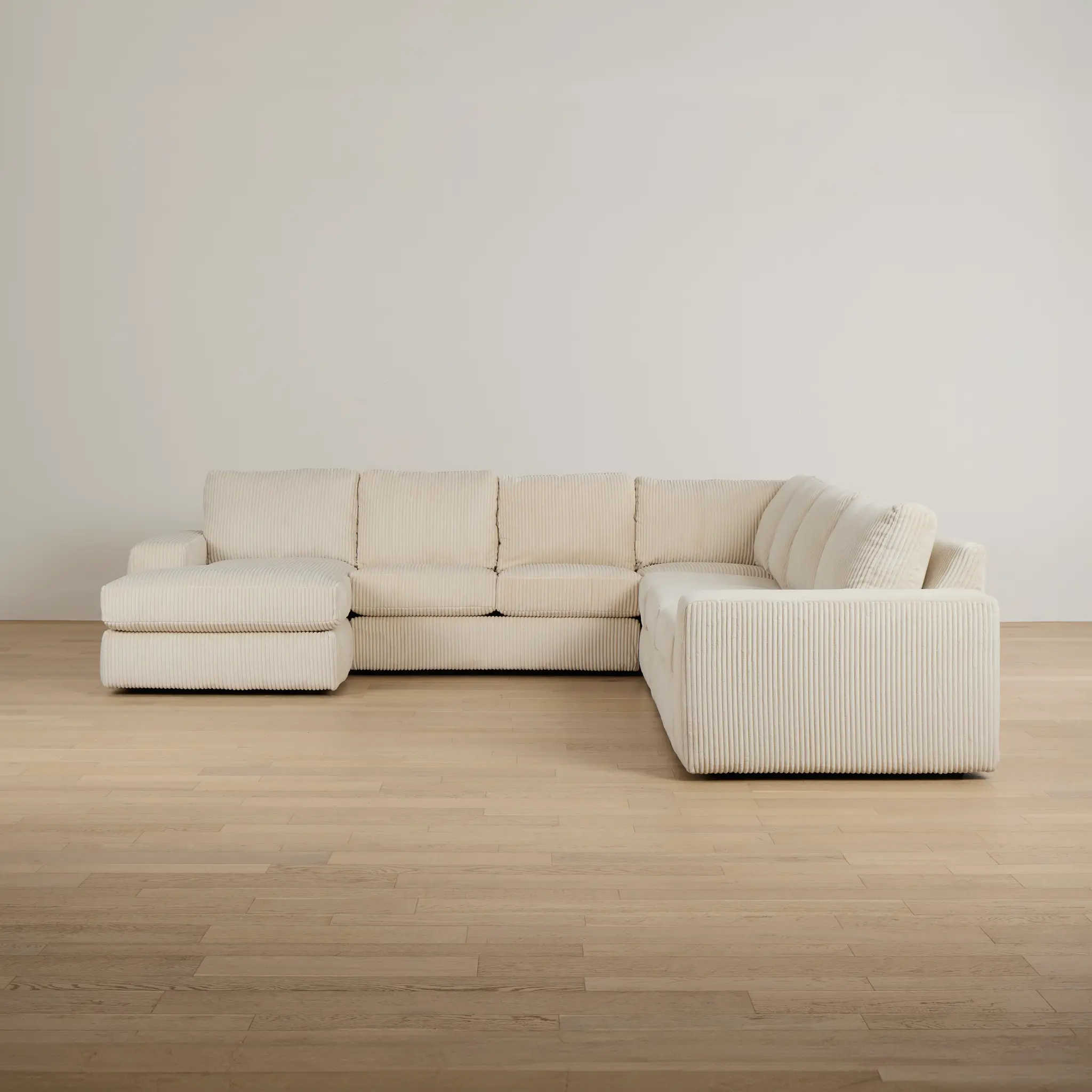 Charlie Ivory Fabric Large Left Chaise Sectional Charlie Ivory Fabric Large Left Chaise Sectional