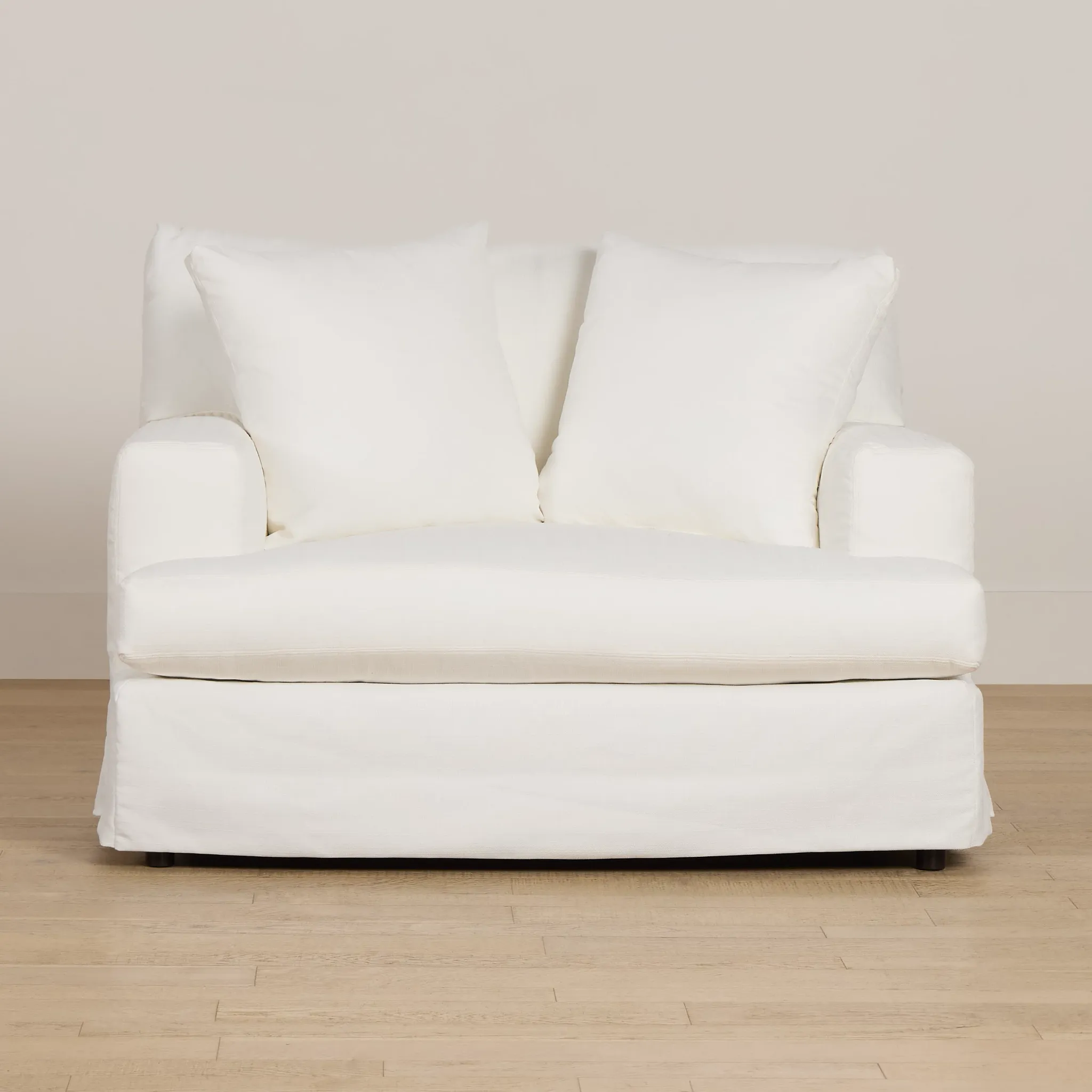 Marren White Fabric Chair