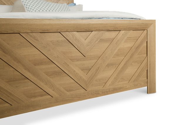 Delray Light Tone Panel Bed