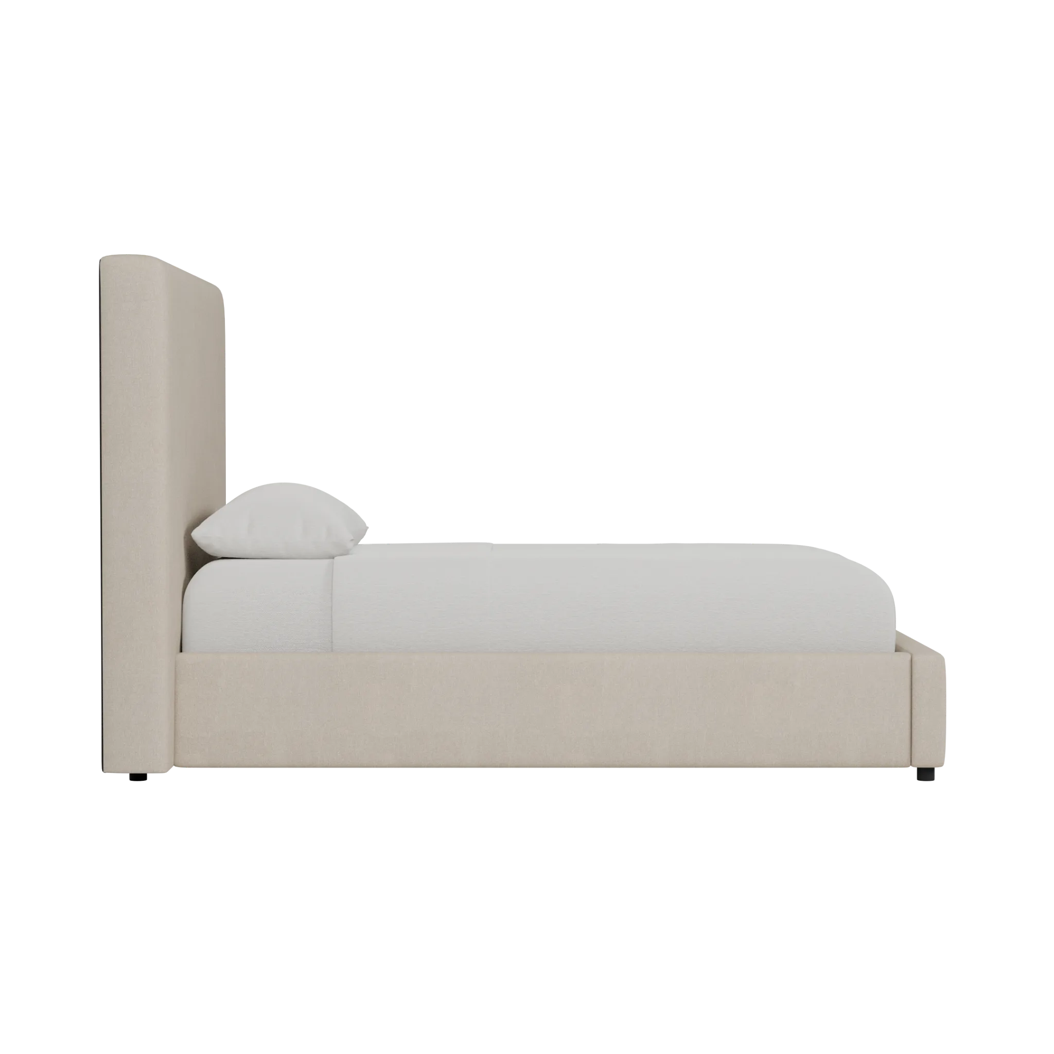 Grayton Peyton Beige 54" Upholstered Platform Bed