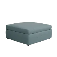 Destin Sutton Blue Fabric Cocktail Ottoman