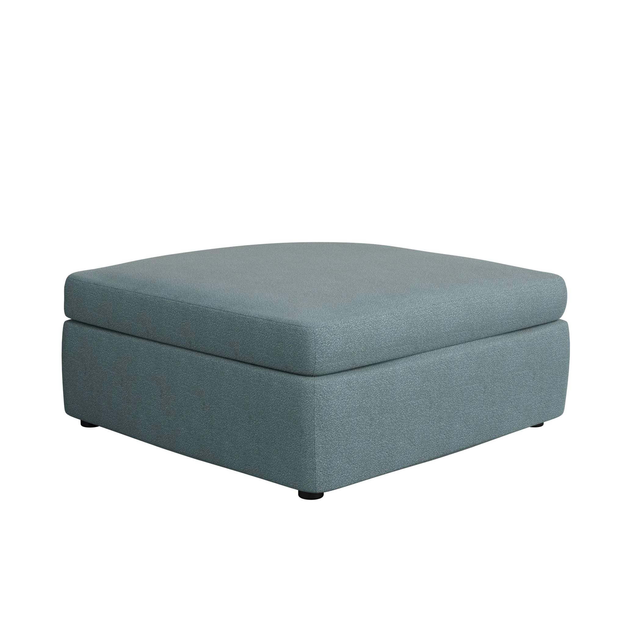 Destin Sutton Blue Fabric Cocktail Ottoman