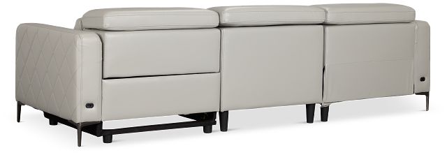 Ava Light Gray Micro Left Chaise Power Reclining Sectional