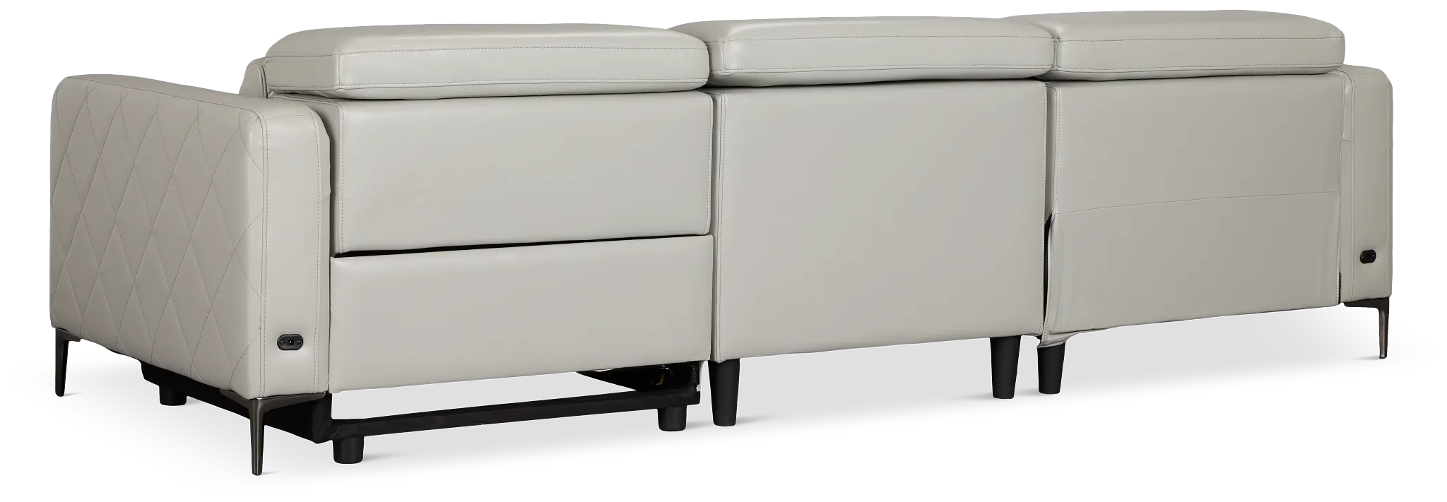 Ava Light Gray Micro Left Chaise Power Reclining Sectional