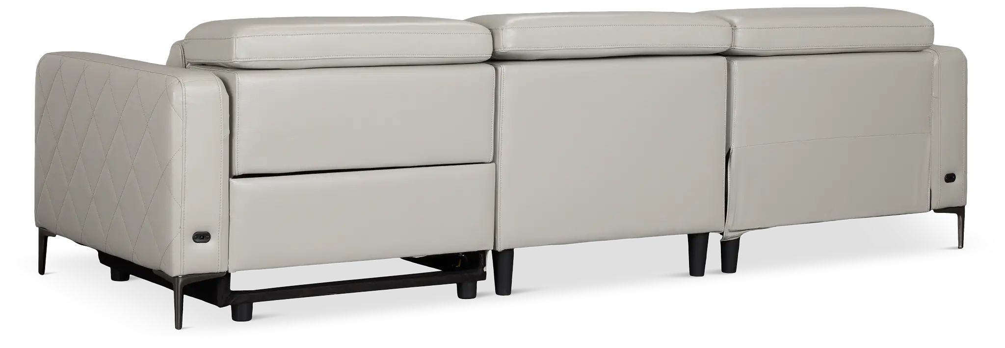 Ava Light Gray Micro Left Chaise Power Reclining Sectional Ava Light Gray Micro Left Chaise Power Reclining Sectional