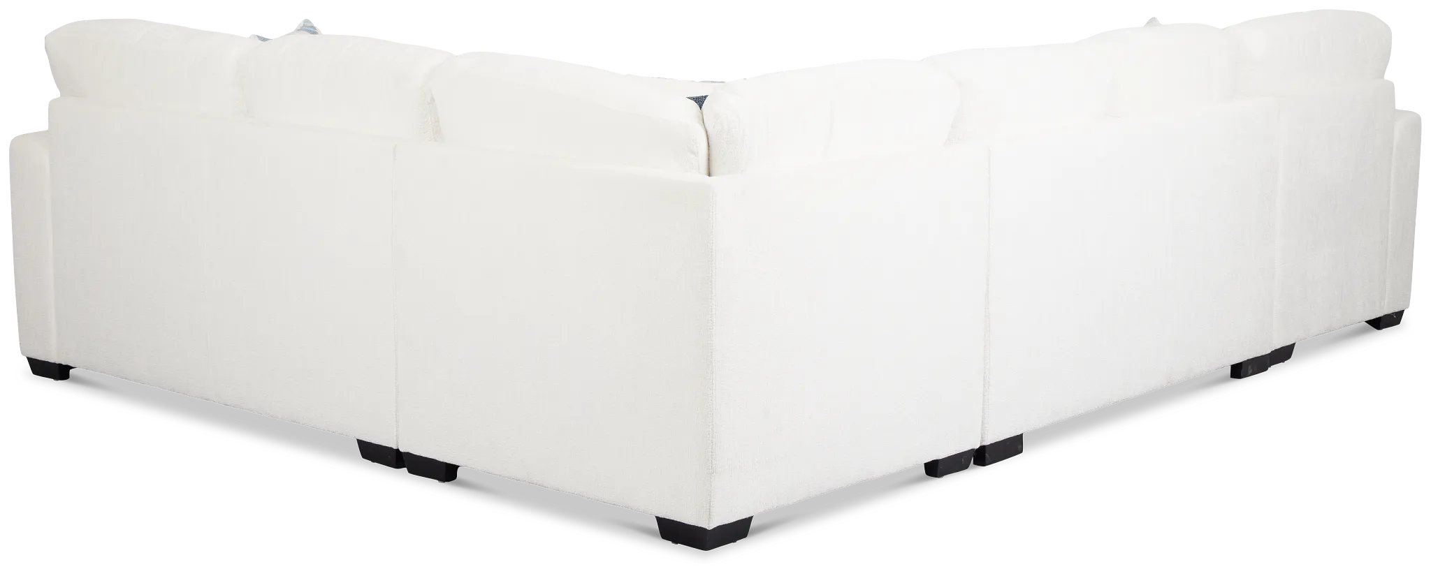 Everly White Fabric Medium Left Chaise Storage Sectional