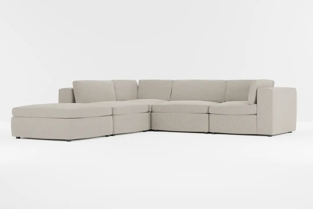 Destin Elevation Khaki Fabric 5pc Bumper Sectional Destin Elevation Khaki Fabric 5pc Bumper Sectional