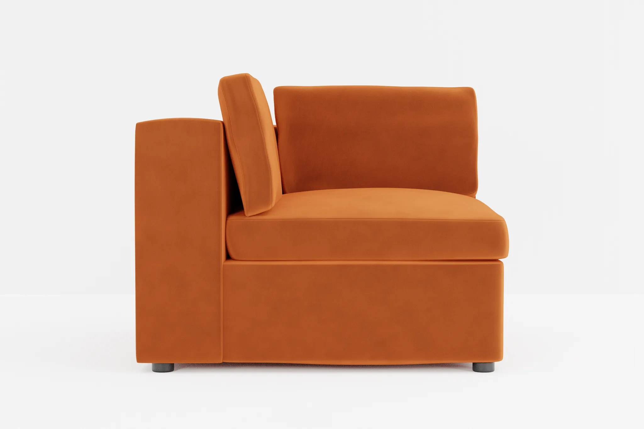 Destin Joya Orange Velvet Corner Chair