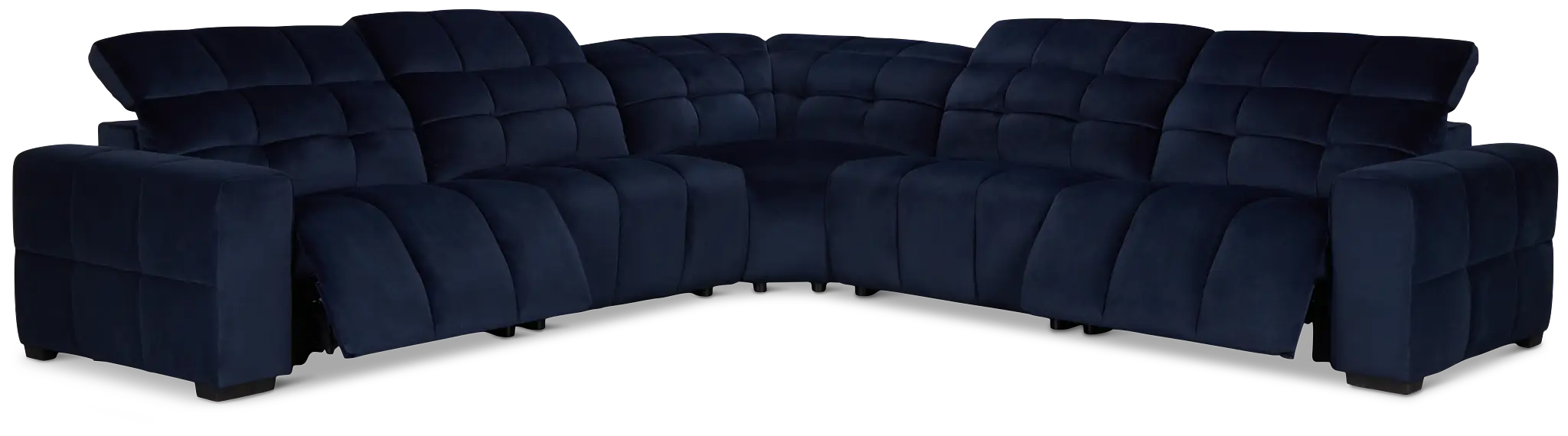 Gemma Navy Velvet Small Two-arm Power Reclining Sectional Gemma Navy Velvet Small Two-arm Power Reclining Sectional