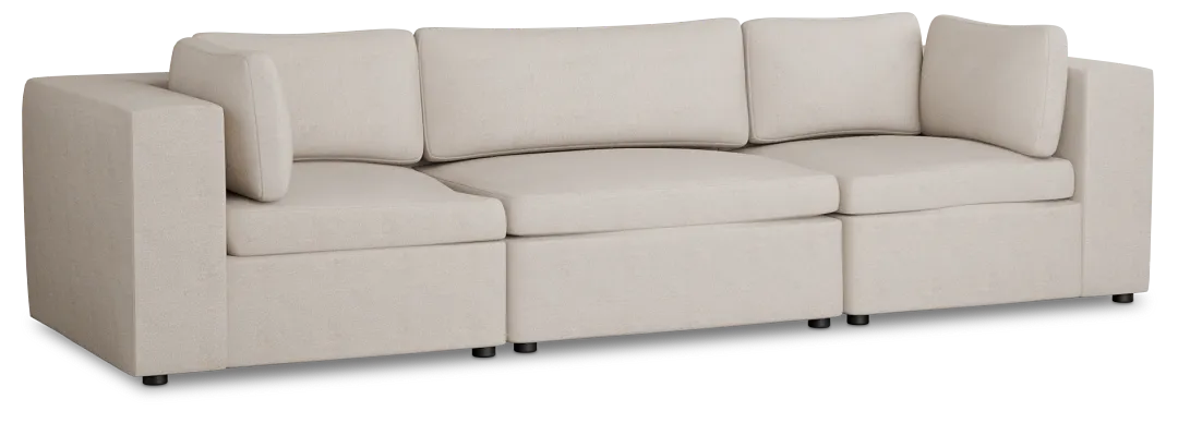 Destin Sutton Beige Fabric 3-piece Modular Sofa
