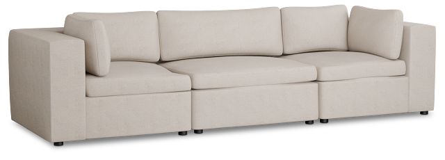 Destin Sutton Beige Fabric 3 Piece Modular Sofa