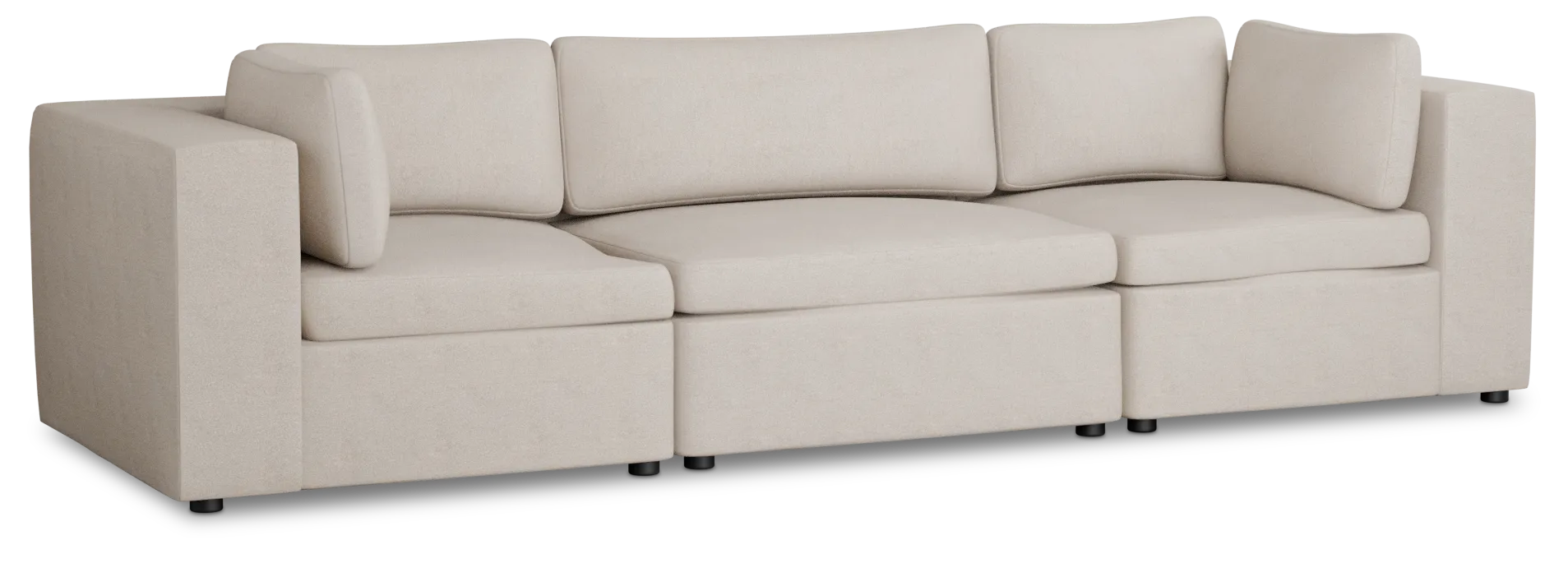 Destin Sutton Beige Fabric 3 Piece Modular Sofa