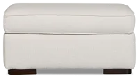 Sinclair Light Beige Fabric Ottoman