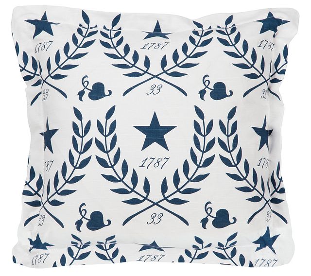 Star Dark Blue Fabric Square Accent Pillow