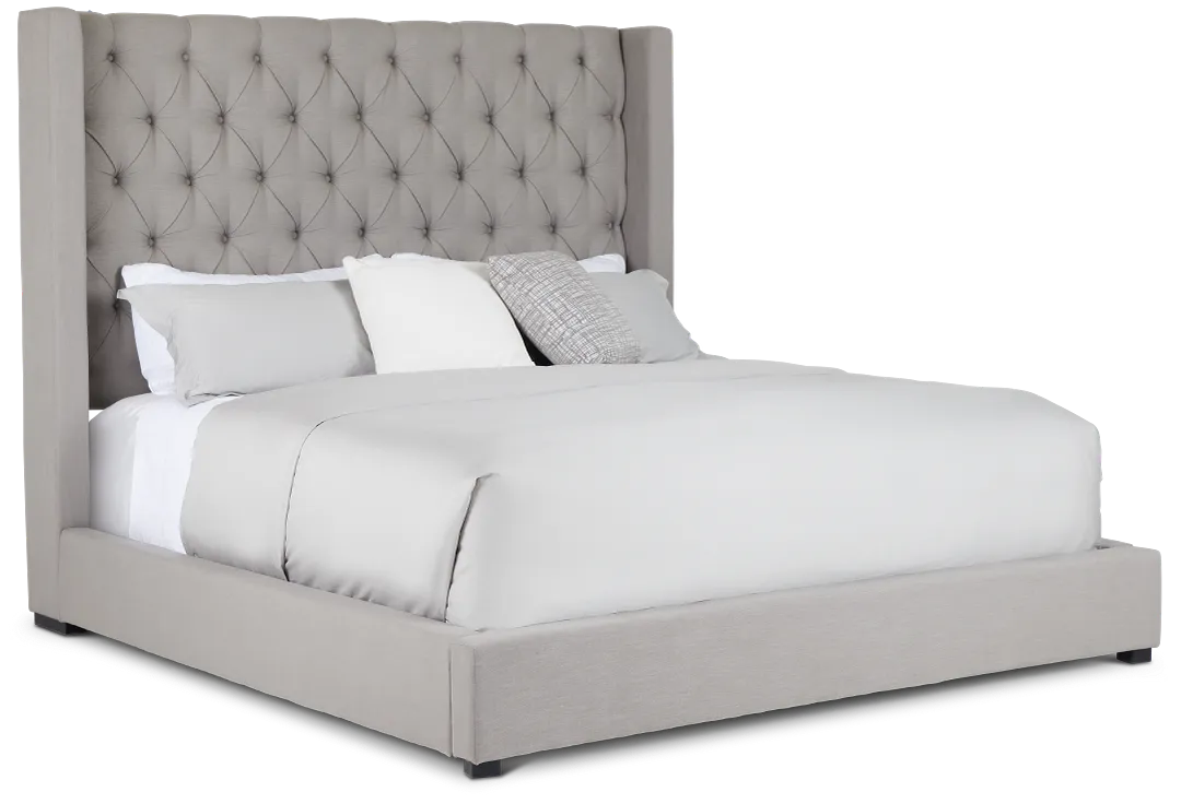 Lacey Gray Uph Platform Bed