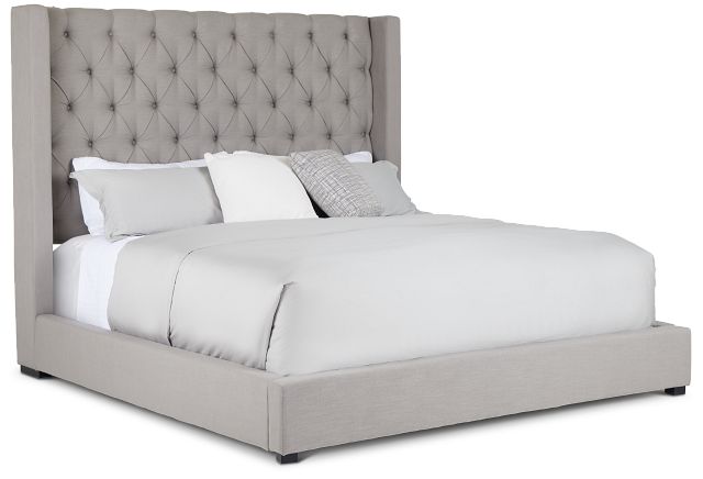 Lacey Gray Uph Platform Bed