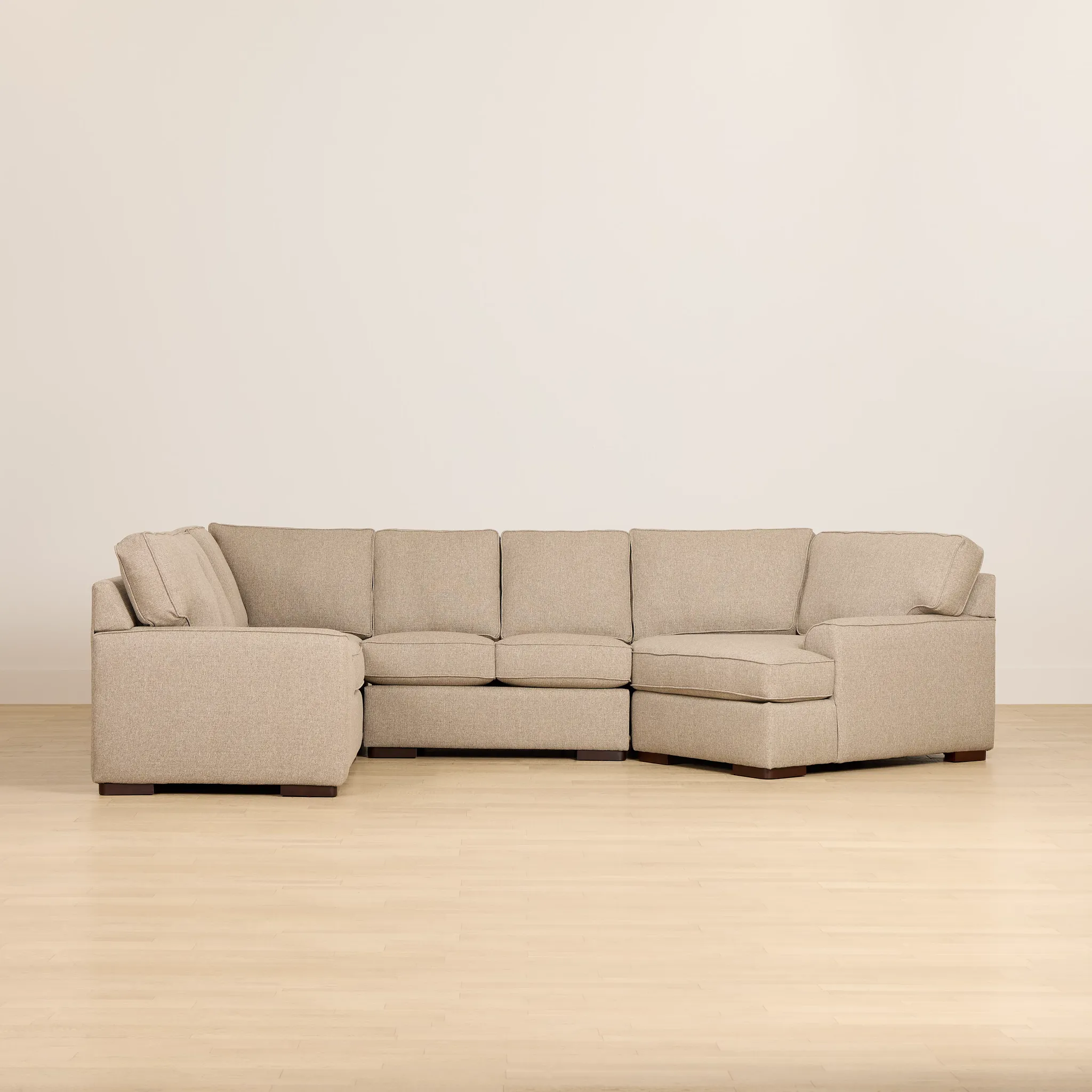 Sinclair Brown Fabric Medium Right Facing Cuddler Sectional