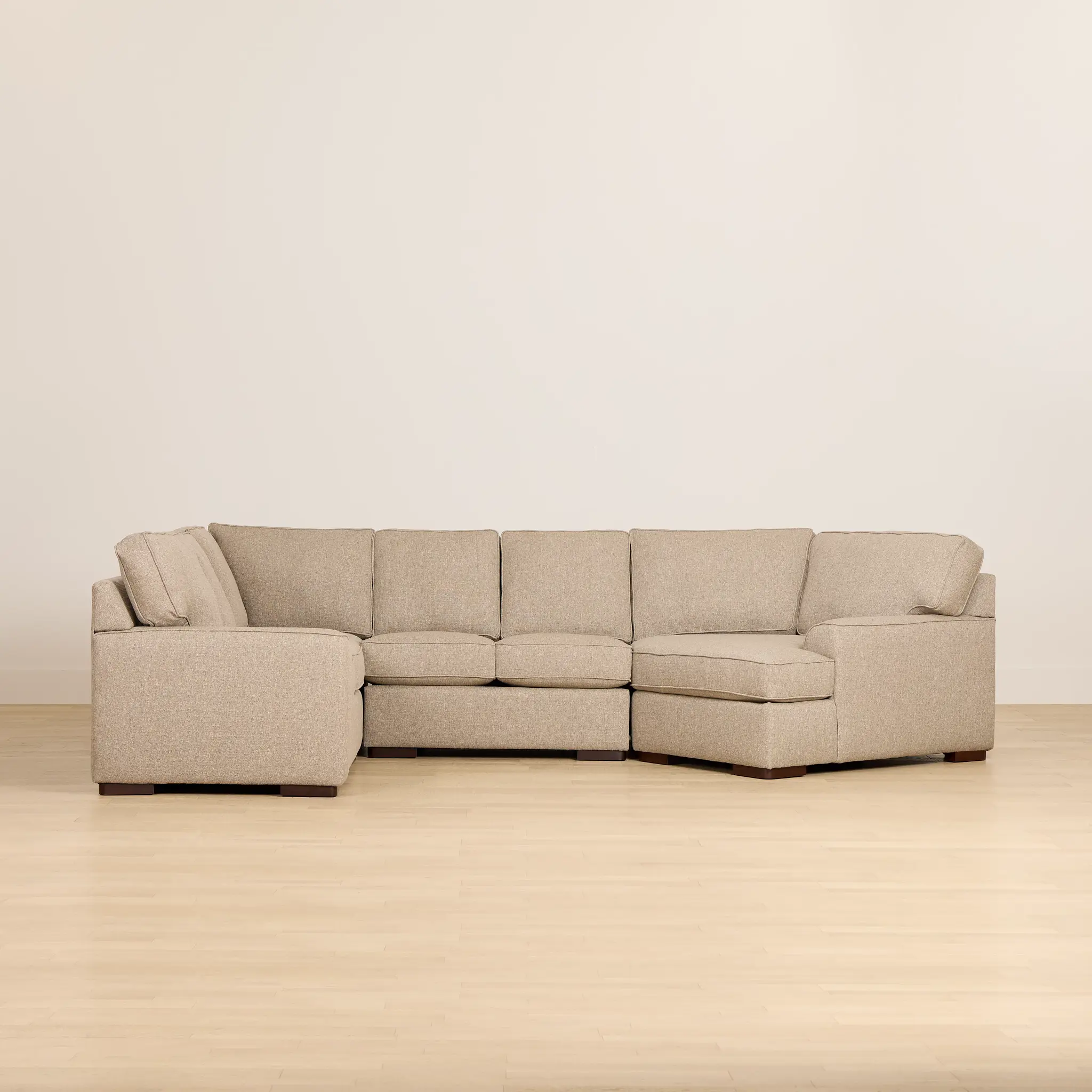 Sinclair Brown Fabric Medium Right Facing Cuddler Sectional Sinclair Brown Fabric Medium Right Facing Cuddler Sectional