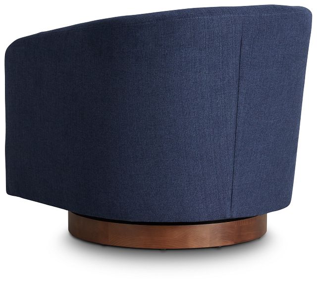 Paloma Dark Blue Micro Swivel Accent Chair