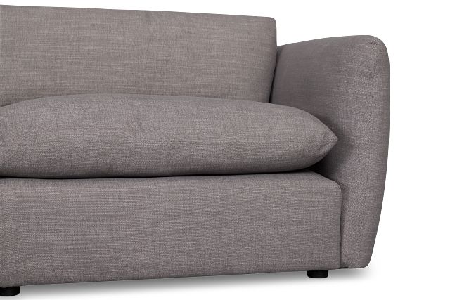 Serena Gray Fabric 5-piece Left Facing Bumper Sectional