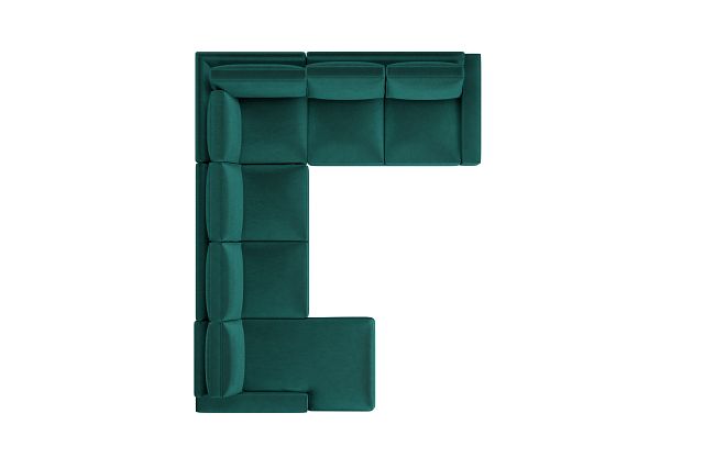 Edgewater Joya Green Medium Left Chaise Sectional