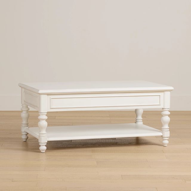 Savannah Ivory Storage Rectangular Coffee Table
