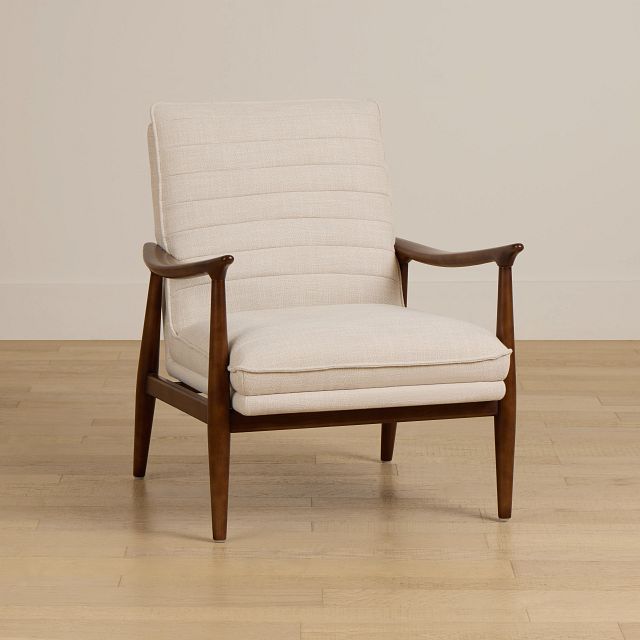 Leith Light Beige Fabric Accent Chair