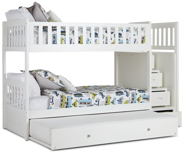 Bailey White Trundle Bunk Bed