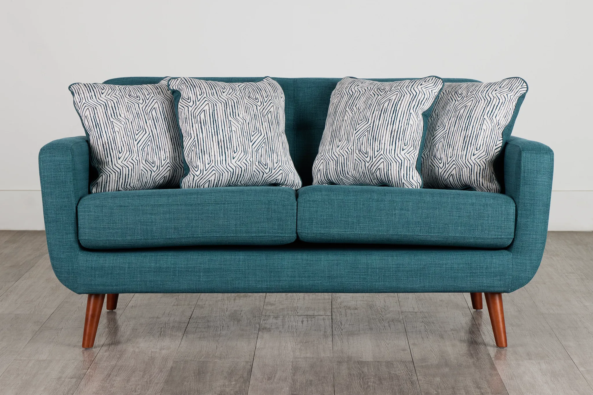 Raya Dark Teal Fabric Loveseat