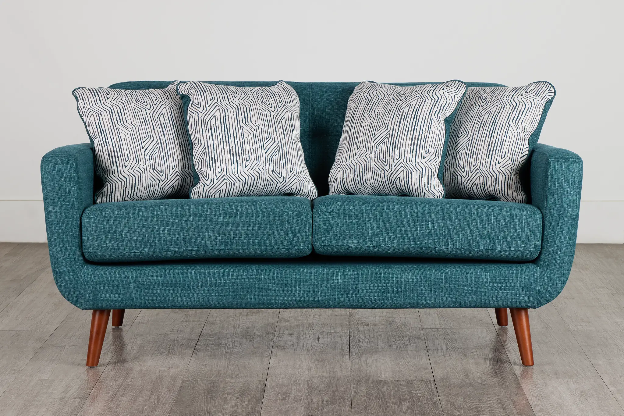 Raya Dark Teal Fabric Loveseat Raya Dark Teal Fabric Loveseat