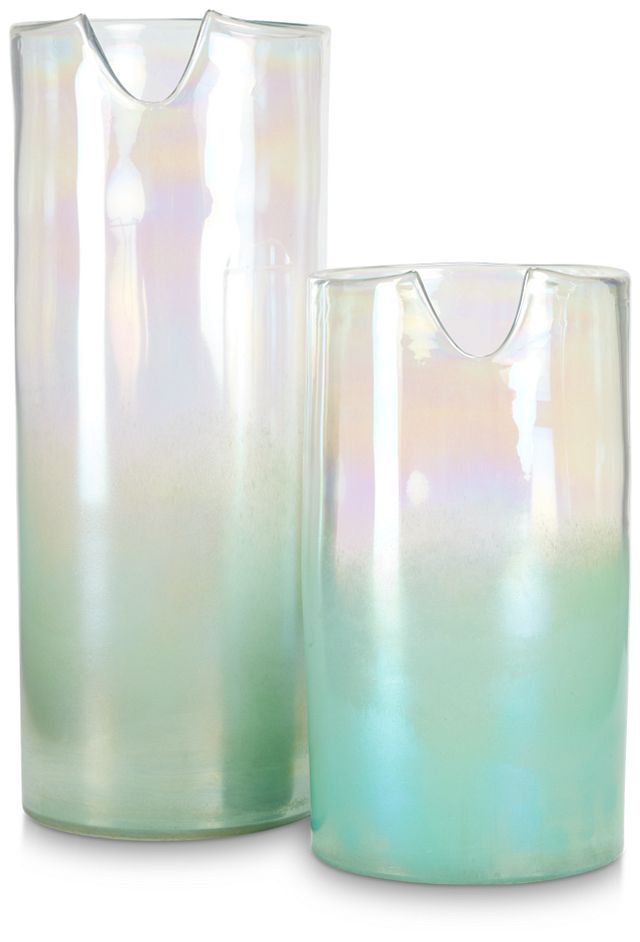 Cyra Teal Large Vase