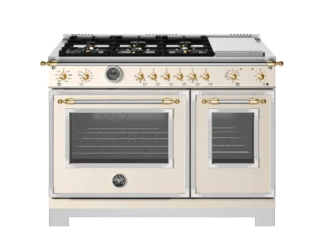 Bertazzoni Heritage Series White 48" Dual Fuel Range