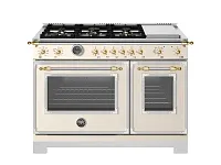 Bertazzoni Heritage Series White 48" Dual Fuel Range