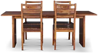 Bowery Dark Tone Rectangular Table & 4 Wood Chairs