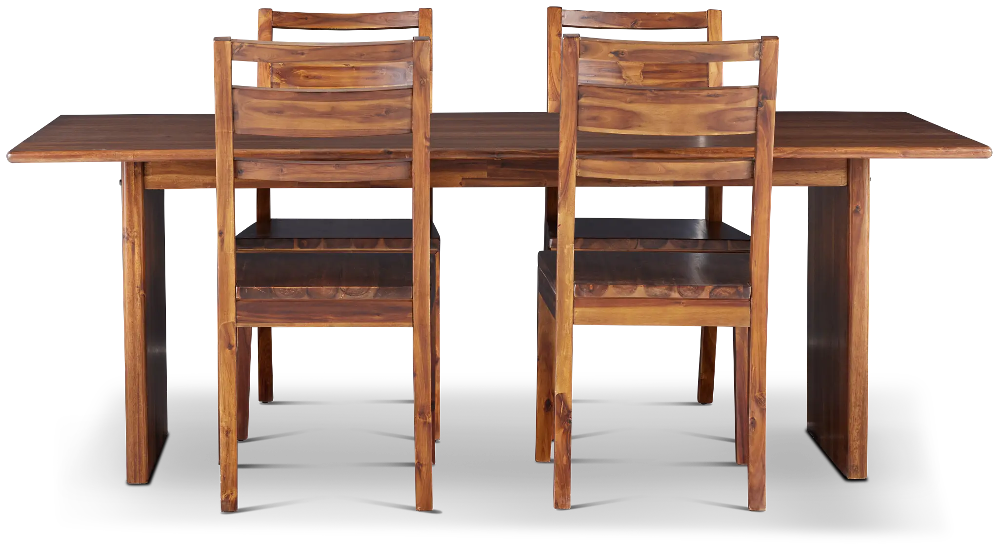 Bowery Dark Tone Rectangular Table & 4 Wood Chairs Bowery Dark Tone Rectangular Table & 4 Wood Chairs