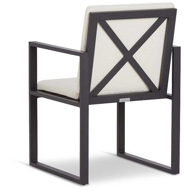Linear Dark Gray White Aluminum Arm Chair (3)